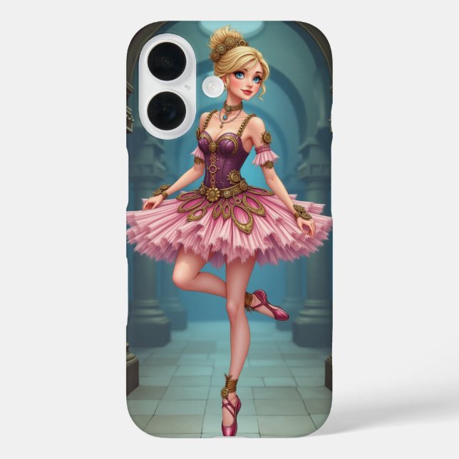 Funda iPhone 16 Bailarina Steampunk (Reverso )