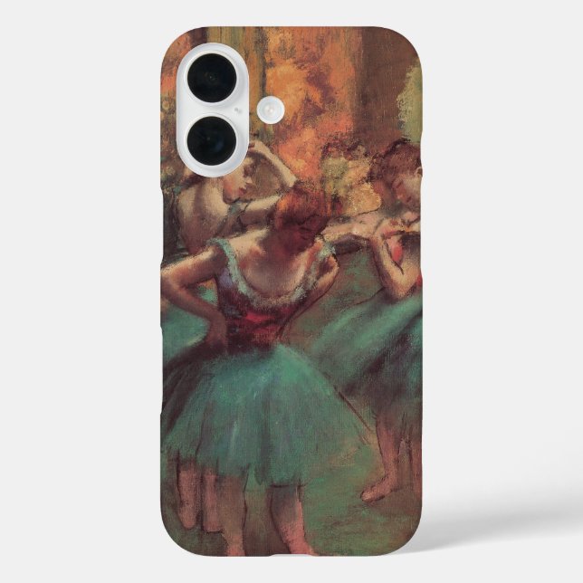 Funda iPhone 16 Bailarinas, rosadas y verdes de Edgar Degas (Reverso )