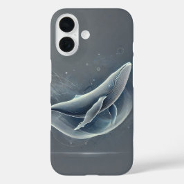 Funda iPhone 16 Ballena digital dinámica en movimiento