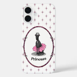 Funda iPhone 16 Ballet Ballerina Princess Greyhound Dog (negro)