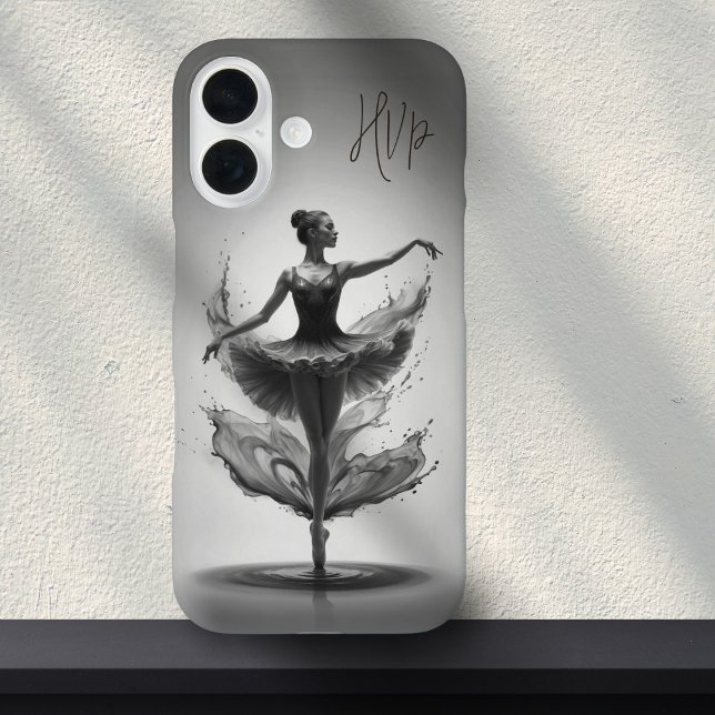 Funda iPhone 16 Ballet Personalizado de Iniciales Ballerina Rosada (Subido por el creador)