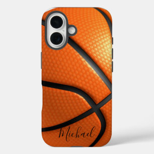 Funda iPhone 16 Baloncesto Añadir tu nombre Personalizable