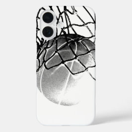 Funda iPhone 16 Baloncesto blanco y negro