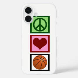 Funda iPhone 16 Baloncesto de Peace Love