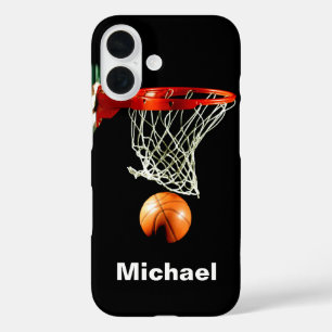 Funda iPhone 16 Baloncesto Reemplazar por su nombre