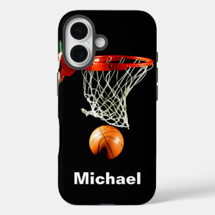 Funda iPhone 16 Baloncesto Reemplazar por su nombre