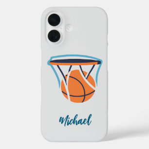 Funda iPhone 16 Baloncesto Su nombre Personal