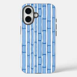 Funda iPhone 16 Bambooey Bamboo Stripe in Blue Porcelain