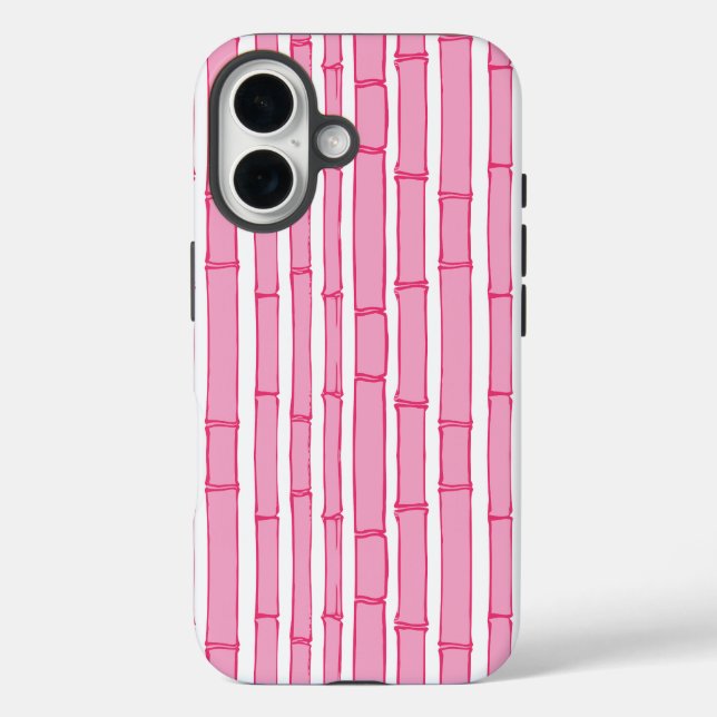 Funda iPhone 16 Bambooey Bamboo Stripe in Pink (Reverso )