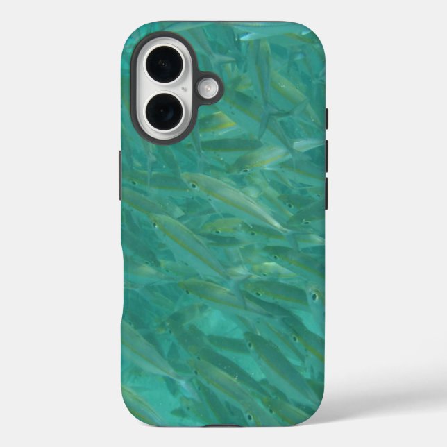 Funda iPhone 16 Banco de peces foto submarina (Reverso )