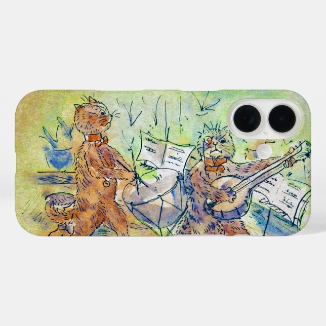 Funda iPhone 16 Banda de gatos, Louis Wain (Reverso (Horizontal))