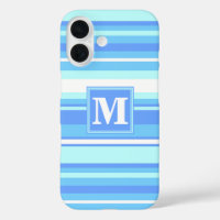 Bandas azules del cielo monogramo