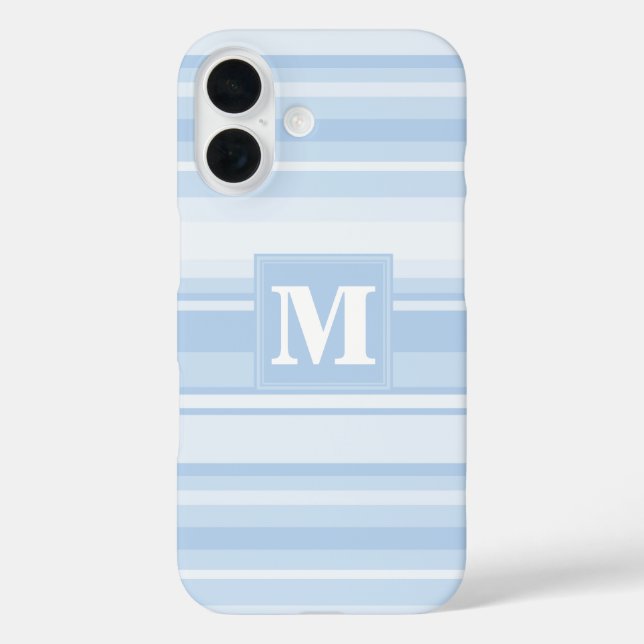 Funda iPhone 16 Bandas azules monográficas (Reverso )