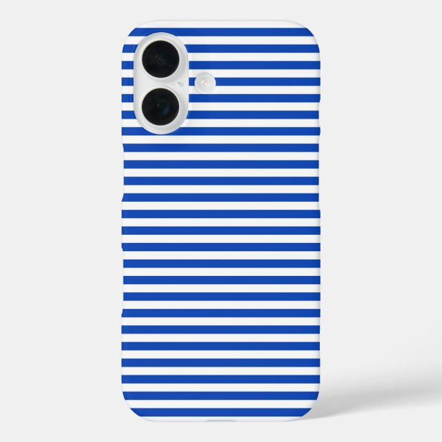 Funda iPhone 16 Bandas azules náuticas (Reverso )