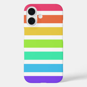 Funda iPhone 16 Bandas de arco iris brillante estuche para iPhone 
