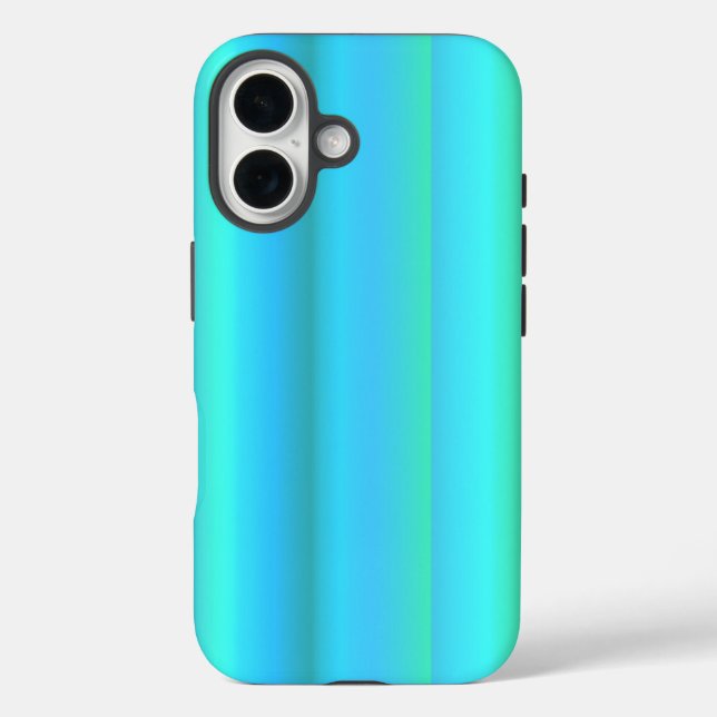 Funda iPhone 16 Bandas de arco iris verde azul (Reverso )