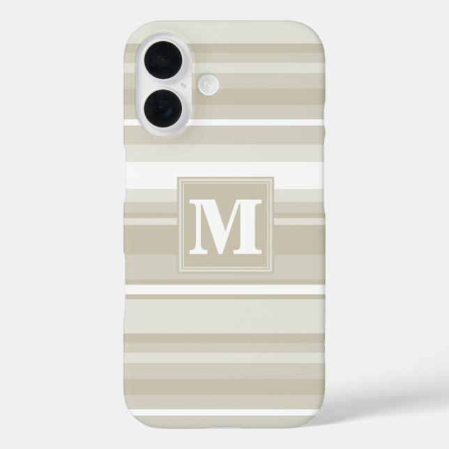 Funda iPhone 16 Bandas de arenisca monogramo (Reverso )