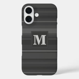 Funda iPhone 16 Bandas de carbón vegetal monogramo