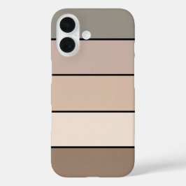 Funda iPhone 16 Bandas De Color De Tono De La Tierra De Arena De P