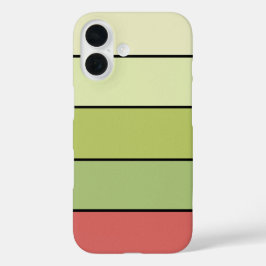 Funda iPhone 16 Bandas De Color Del Melón Verde Rojo Sobre Papel D