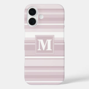 Funda iPhone 16 Bandas de cuarzo rosa monograma