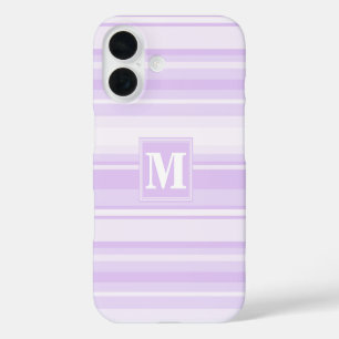 Funda iPhone 16 Bandas de lilac monogramo