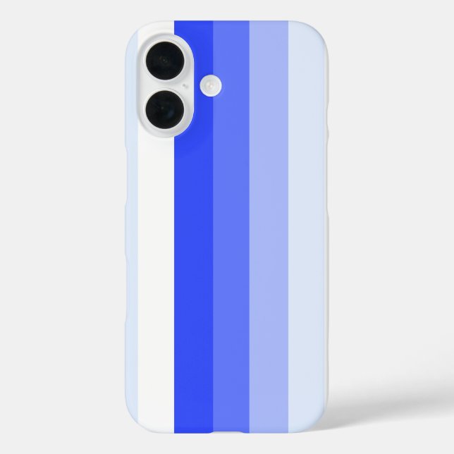 Funda iPhone 16 Bandas de sombra azules reales (Reverso )