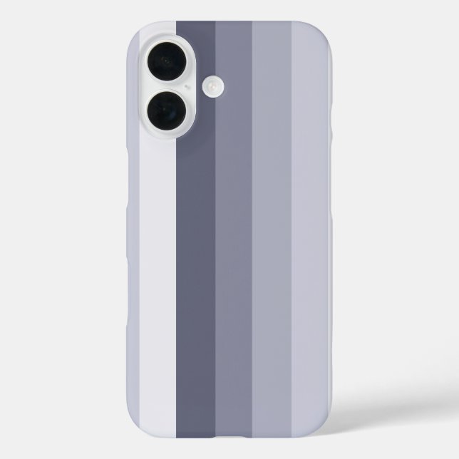 Funda iPhone 16 Bandas de sombra gris azul (Reverso )
