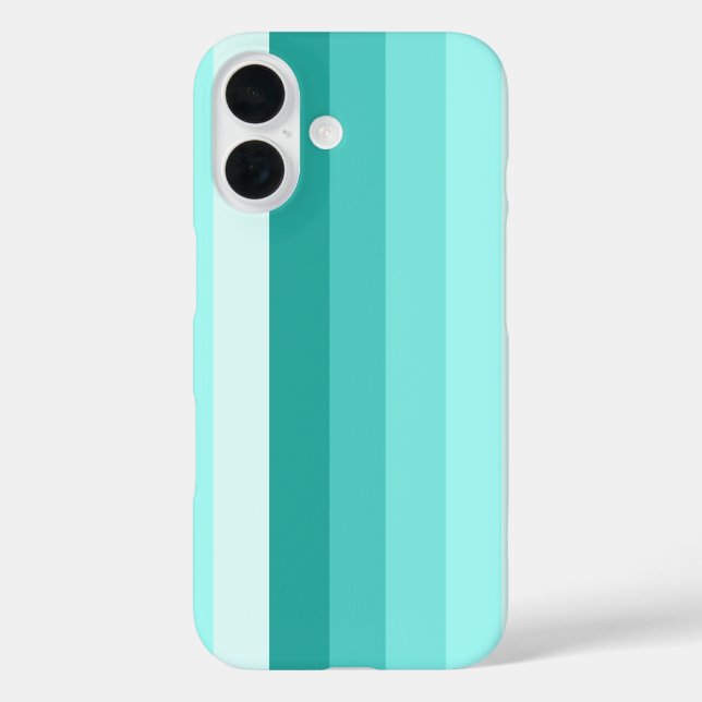 Funda iPhone 16 Bandas de sombra turquesa (Reverso )