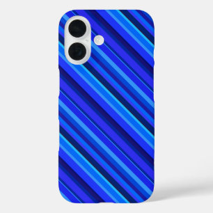 Funda iPhone 16 Bandas diagonales azules