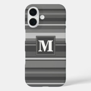 Funda iPhone 16 Bandas grises monográficas