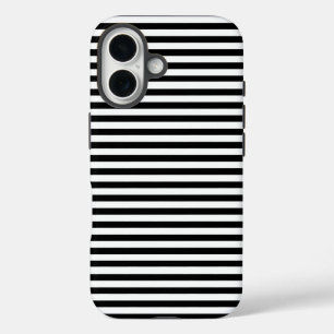 Funda iPhone 16 Bandas Horizontal En Blanco Y Negro