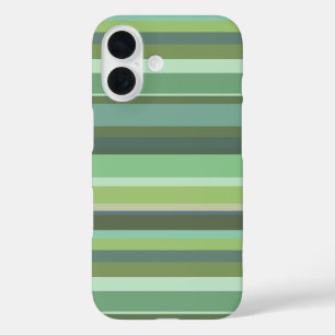 Funda iPhone 16 Bandas horizontales de color verde oliva