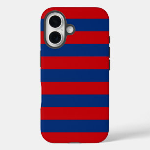 Funda iPhone 16 Bandas horizontales del tema náutico de gran tamañ