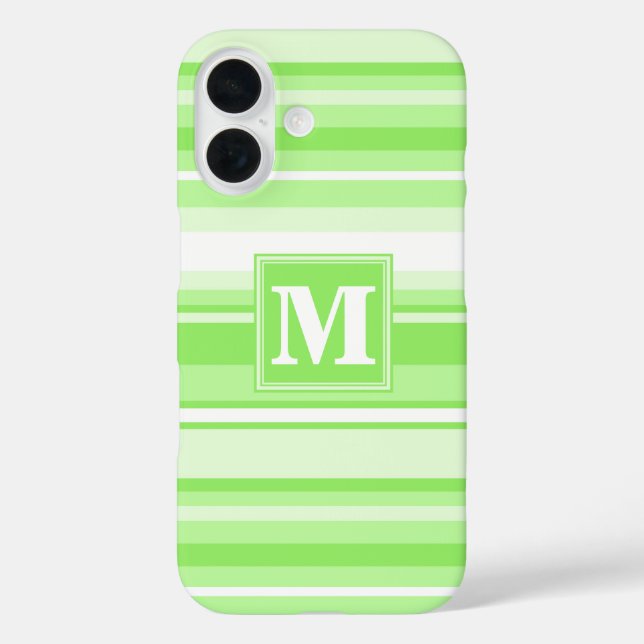 Funda iPhone 16 Bandas verdes monográficas (Reverso )