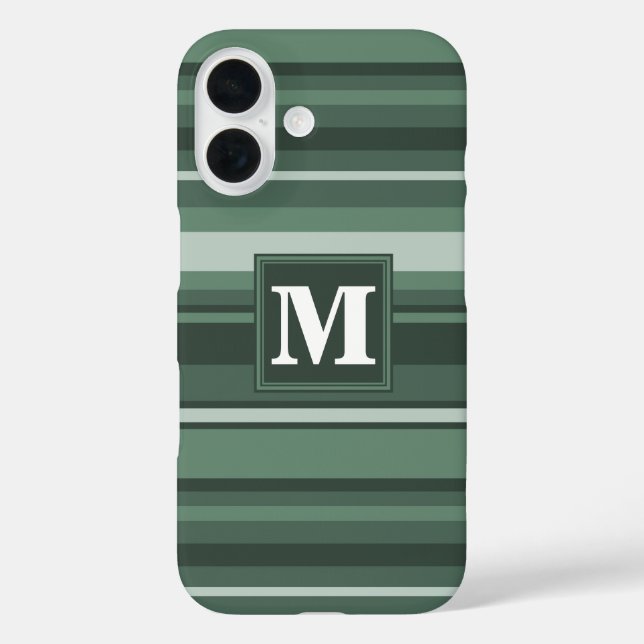 Funda iPhone 16 Bandas verdes monográficas (Reverso )
