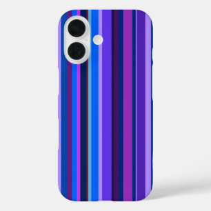 Funda iPhone 16 Bandas verticales azul y violeta
