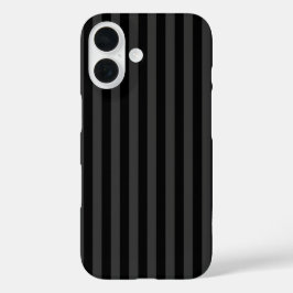 Funda iPhone 16 Bandas verticales Elagnat Black & Smoky Black