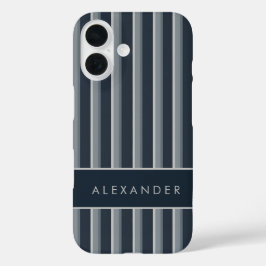 Funda iPhone 16 Bandas verticales retro elegantes