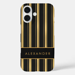 Funda iPhone 16 Bandas verticales retro elegantes