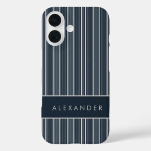 Funda iPhone 16 Bandas verticales retro elegantes