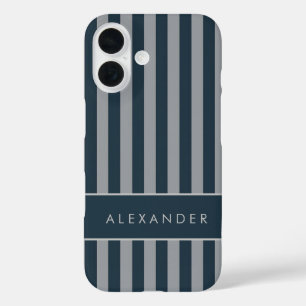 Funda iPhone 16 Bandas verticales retro elegantes