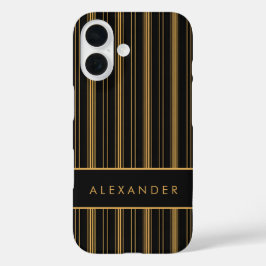 Funda iPhone 16 Bandas verticales retro elegantes