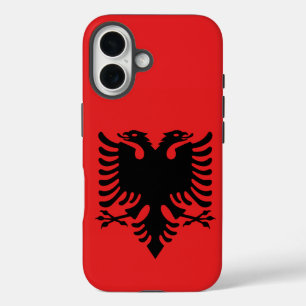 Funda iPhone 16 Bandera albanesa con águila de dos cabezas