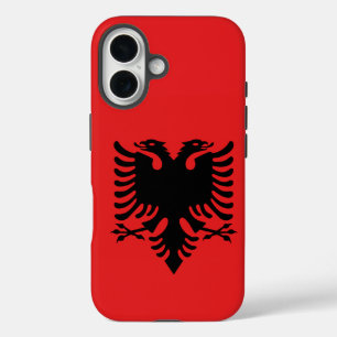 Funda iPhone 16 Bandera albanesa con águila de dos cabezas