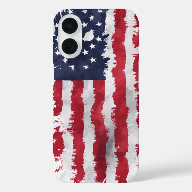 Funda iPhone 16 Bandera Americana Patriótica MAGA Estuche para tel (Reverso )
