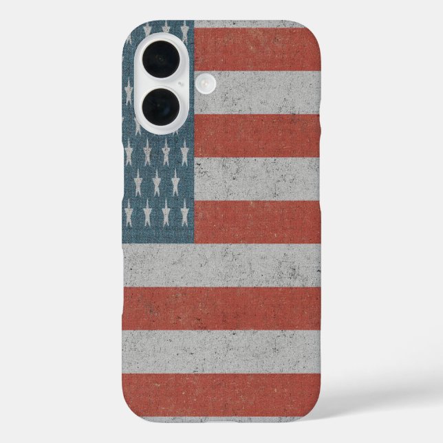 Funda iPhone 16 Bandera Americana Retro (Reverso )