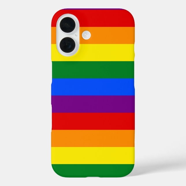 Funda iPhone 16 Bandera arcoiris LGBTQ+ para el mes del orgullo - (Reverso )