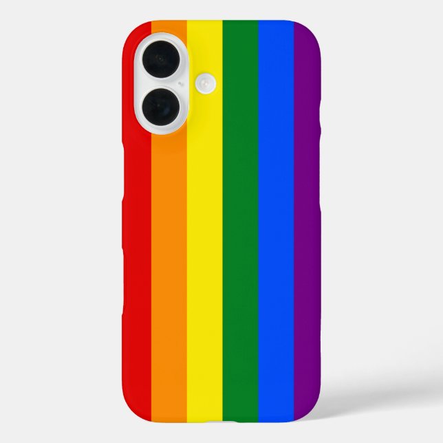 Funda iPhone 16 Bandera arcoiris LGBTQ+ para el mes del orgullo - (Reverso )