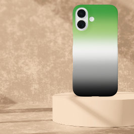 Funda iPhone 16 Bandera Aromántica Gradiente - Orgullo Aromántico 